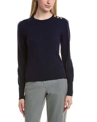 Bruno Magli Button Shoulder Wool & Cashmere-Blend Sweater