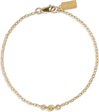 Set & Stones Cubic Zirconia Birthstone Pendant Bracelet in Gold/november at Nordstrom