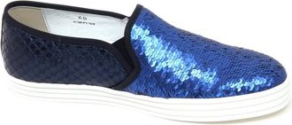 Hogan Sequin Slip-On Schoen - Dames - Sneakers - Blauw - 37 EU - Schoenen
