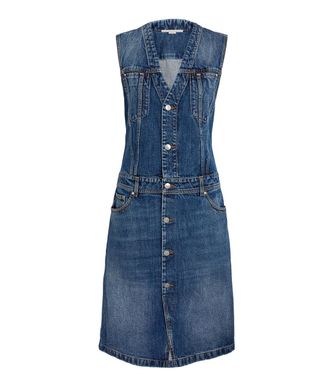 Stella McCartney Blue Paneled Denim Midi Dress Size M