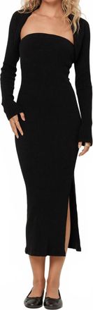 Bloomingdale's Allora Strapless Rib Midi Dress In Black