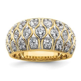 Diamond2Deal 14k Yellow Gold Lab Grown Diamond Wedding Band Ring 1.16Ct Clarity- VS Color- G-H