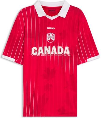 HUGO BOSS Relaxed-fit soccer T-shirt with nation detailing