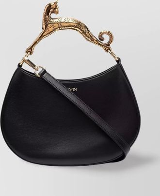 Lanvin hobo cat leather shoulder bag