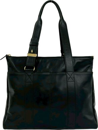 Saint Laurent Black Leather Shoulder Bag Tote Bag (Pre-Owned)
