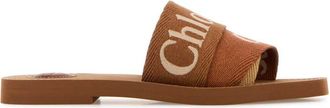 Chlo&eacute; Brown Logo Woody Sandals