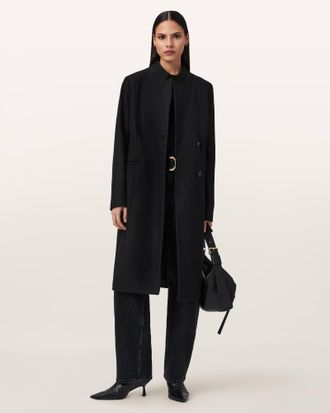 AllSaints Sidney Wool Cashmere Blend Tailored Coat