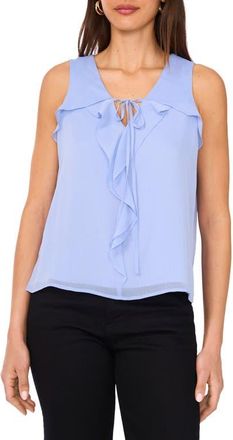 Vince Camuto Ruffle Neck Sleeveless Top in French Blue at Nordstrom, Size X-Large P
