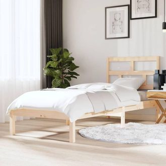 Berkfield Home Bed Frame 75x190 cm Small Single Solid Wood in Brown