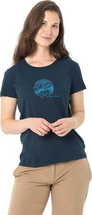 Vaude Funktionsshirt VAUDE WOMENS CYCLIST T-SHIRT V, Damen, Gr. 34, schwarz sea, dar, Obermaterial: 70% Baumwolle, 30% Lyocell, Basic, Rundhals, Shirts Funk