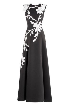 Saiid Kobeisy Neoprene Dress With Floral Embroidery