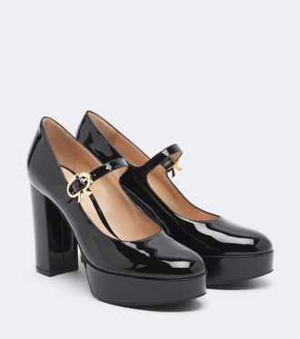 Gianvito Rossi Salones con plataforma Mary Jane de charol