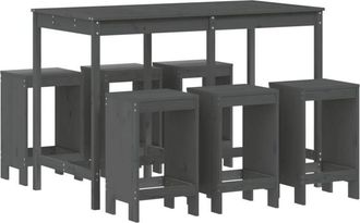 vidaXL Vidaxl - 7 Piece Garden Bar Set Grey Solid Wood Pine
