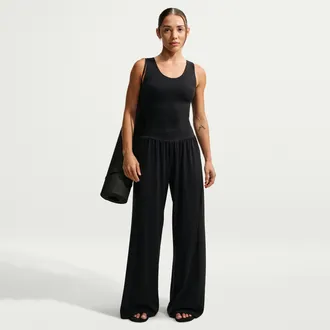 Nike Womens Zenvy Mid-Rise Wide-Leg Pants in Black | IV4958-010