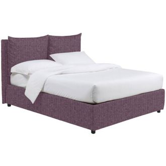 Dmora Letto Matrimoniale Liskeard, Sfoderabile, Contenitore Made in Italy, Viola Lilla