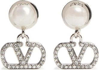 Valentino Garavani Earrings, female, Gray, Size: ONE SIZE Faux-Pearl Stud Earrings