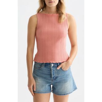 Scotch & Soda Boat Neck Cotton Rib Tank in Canyon Clay at Nordstrom, Size X-Large