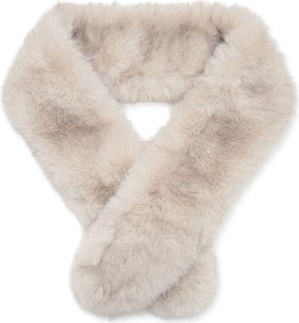 Mango Faux Fur Shawl Scarf in Beige at Nordstrom