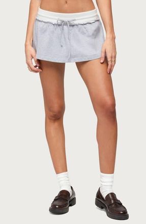 Edikted Tenney Jersey Mini Skort in Gray-Melange at Nordstrom, Size X-Small