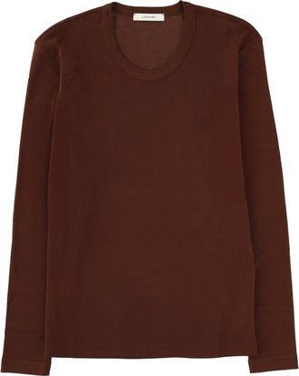 Christophe Lemaire Brown Solid Round Neck T-Shirt