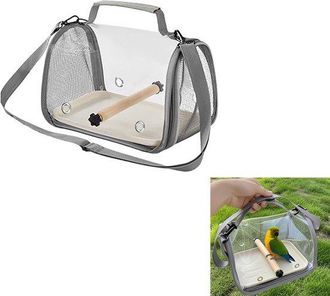 OEM Mochila Para P&aacute;jaros, Bolsa De Viaje Port&aacute;til Para P&aacute;jaros, Mochila Transparente P&aacute;jaros, Mochila Panor&aacute;mica Transpirable P&aacute;jaros, Plegable, Gris