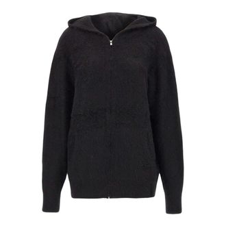 7 For All Mankind Truien & Vesten, Dames, Zwart, S, Fuzzy Zip Hoodie