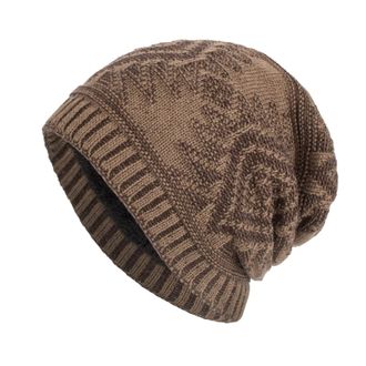 Generic Knit Beanie Hat for Men Warm Winter Hats Outdoor Soft Thermal Slouchy Skull Cap for Ski Snowboard Cycling Sports Khaki
