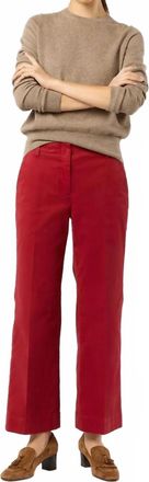 Ann Mashburn Frankie Cropped Pant In Red Stretch Twill