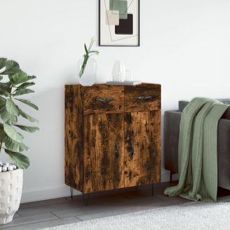 vidaXL Vidaxl - Aparador De Madera De Ingenier&iacute;a Roble Ahumado 69,5x34x90 Cm
