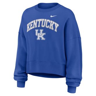 Nike Kentucky Phoenix Arch Nike Womens College Pullover Crew in Blue | 01D74EVNKY-Y48