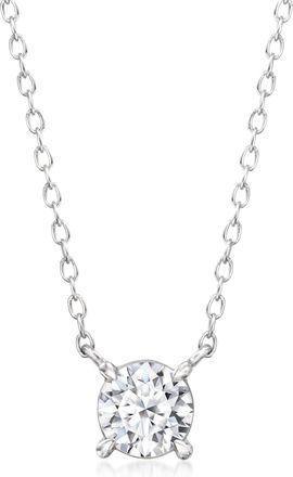 Ross-Simons Lab-Grown Diamond Solitaire Necklace in Sterling Silver