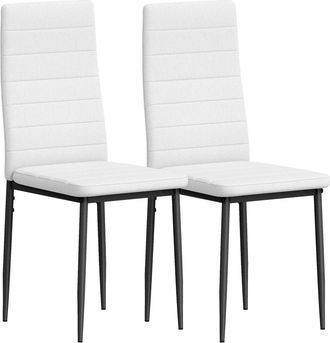 HOMCOM Sillas de comedor 41x50x97 cm blanco
