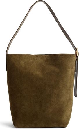 Madewell Essentials Suede Bucket Bag in Shaded Olive at Nordstrom