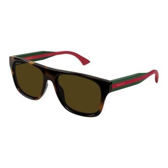 Gucci Square Frame Zonnebrillen - Heren - Zonnebrillen - Bruin - 56 MM - Accessoires
