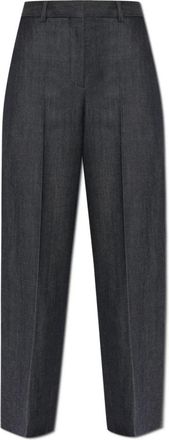 Balenciaga Wolbroek - Dames - Straight fit broeken - Grijs - M - Wol - Broeken