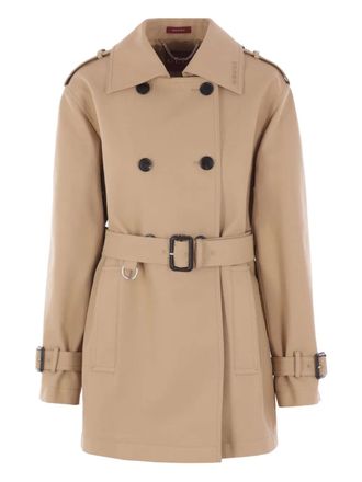 Gucci double-breasted belted trench coat - women - Cotton/Viscose - 38 - Neutrals