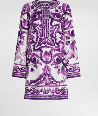 Dolce & Gabbana Majolica-print Twill Dress - Woman Dresses Multicolor 36