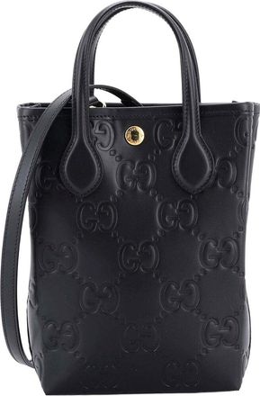 Gucci Vertical Tote Gg Embossed Leather Mini (Authentic Pre-Loved)