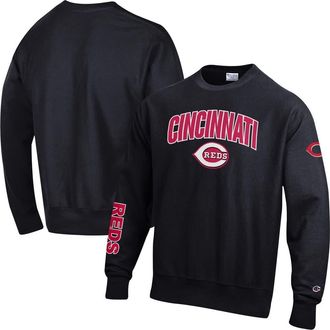 Champion Mens Champion Black Cincinnati Reds Reverse Weave Chenille Sweatshirt at Nordstrom, Size Xx-Large