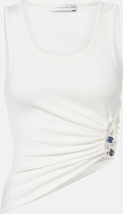 CHRISTOPHER ESBER Droplet Crystal embellished ruched tank top