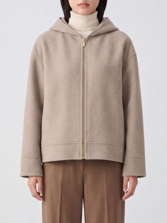 Max Mara S Max Mara Cappotto corto in lana vergine con cappuccio e spalle cadute