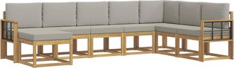 vidaXL Conjunto De Sof&aacute;s De Exterior 8 Uds. Blanco Y Gris Claro Vidaxl
