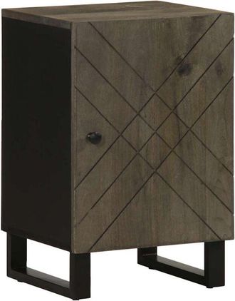 vidaXL Mueble de baño de madera maciza de mango negro 38x33x58 cm vidaXL