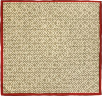 Kazar Zijden beige sjaal met rode accent - Dames - Zijden sjaals - Beige - ONE Size - Accessoires