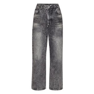 Philipp Plein Jeans, Dames, Grijs, W26, Denim, Denim Broeken Loose Fit Iconic