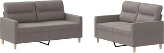 vidaXL Vidaxl - Juego De Sof&aacute;s Con Cojines 2 Piezas Tela Gris Taupe