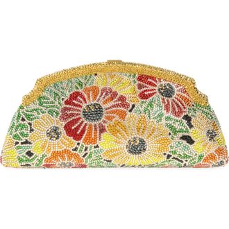Judith Leiber Mini Venetian Meadow Crystal Embellished Clutch in Champagne Prosecco Multi at Nordstrom