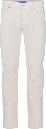 Jacob Cohen Slim Fit Bard Broek met Borduursel - Heren - Slim Fit Jeans - Wit - W35 - Katoen - Jeans