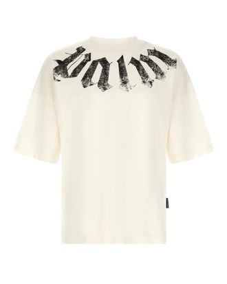 Palm Angels Oversized Cotton T-Shirt with Distressed Logo Print
