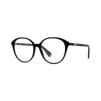 Kenzo Accessoires, unisex, Zwart, ONE Size, Leer, Kz 50234I Rond Optisch Montuur